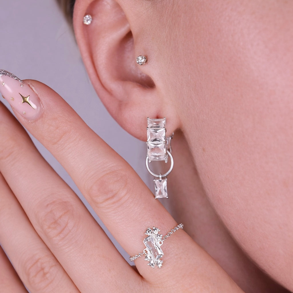 Set Dostatočná si - náušnice a prsteň - striebro