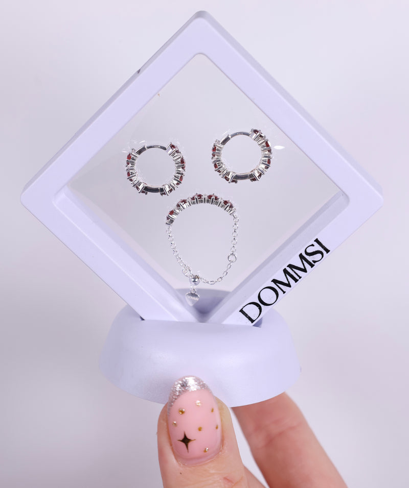 Set Ľúbená si - prsteň a náušnice - striebro