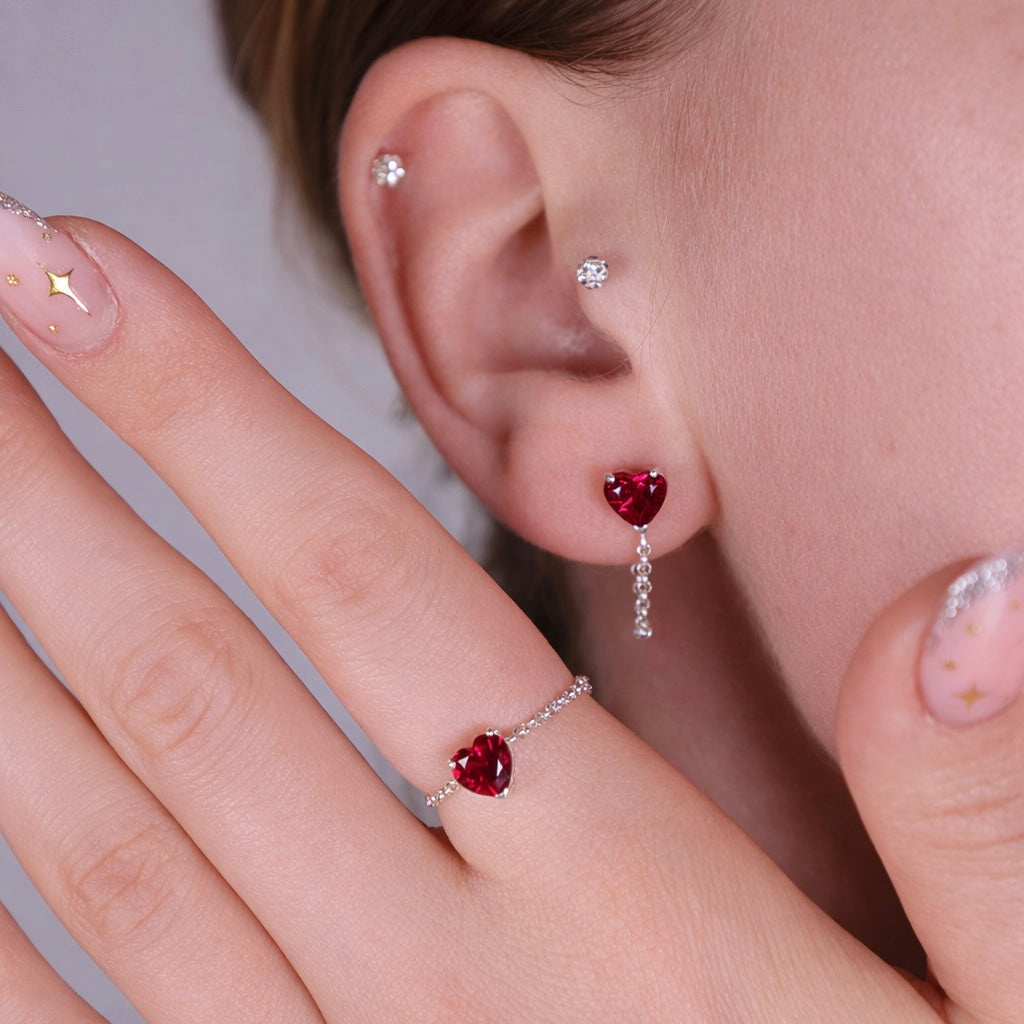 Set Milovaná si - prsteň a náušnice - striebro