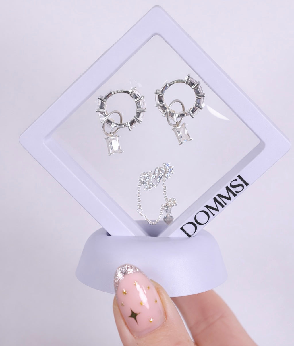 Set Dostatočná si - náušnice a prsteň - striebro